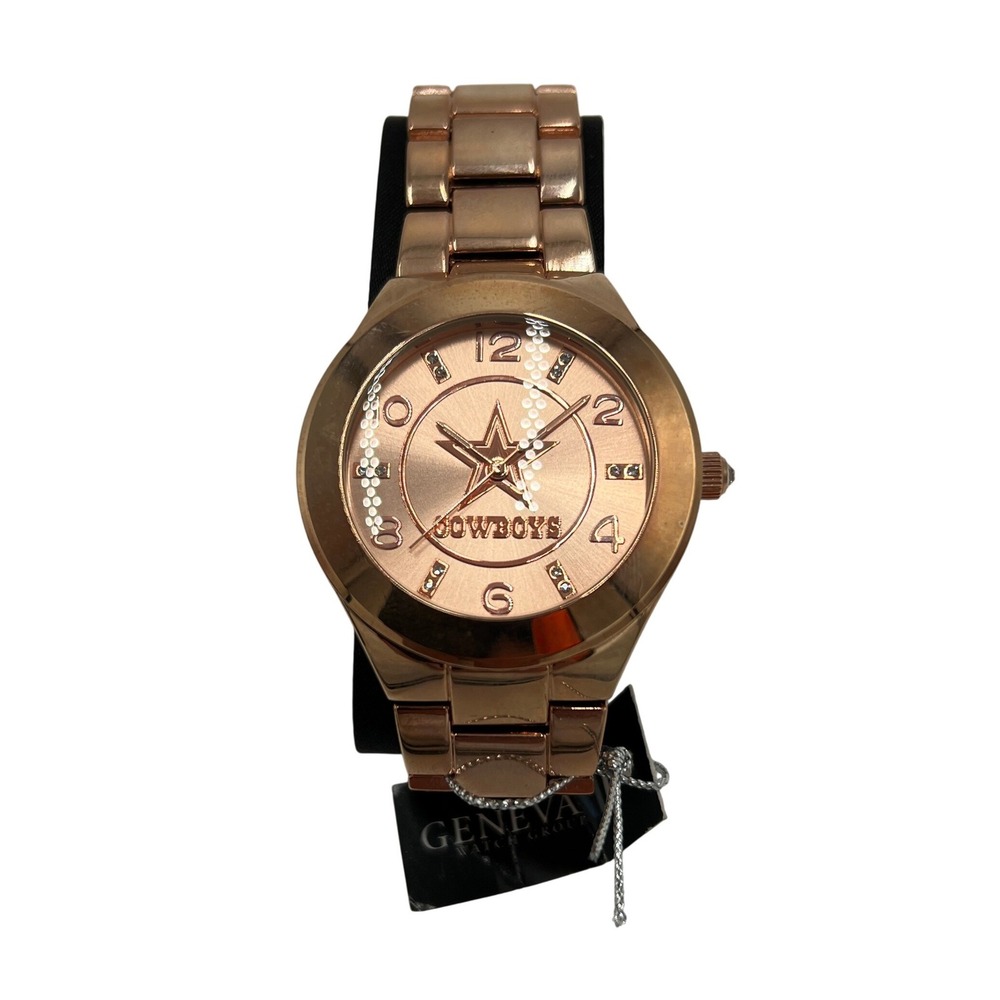 Dallas Cowboys Game Time Rose Gold Tone NFL Watch Crystal Accents New in Box